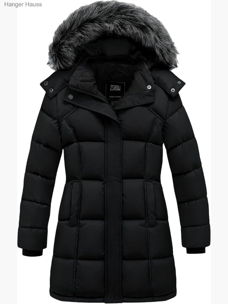 Girls Long Winter Coat Warm Puffer Jacket Detachable Hood Waterproof